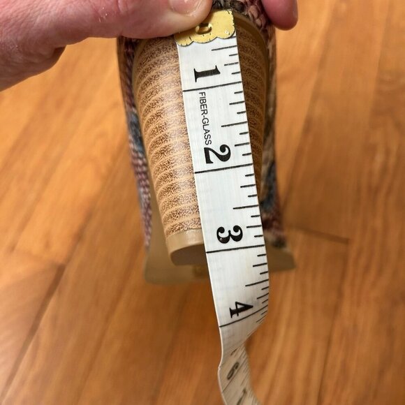 NWOB Multi-colored Snakeskin Style Side Slit Booties Boots Size 8 Chunky Heel - Picture 6 of 6